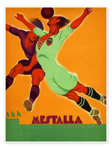 Poster Mestalla Stadion, Fußballspieler, 1929