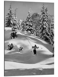 Magnettafel Skifahrer im Schnee - Vintage Ski Collection