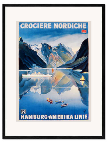 Framed art print Scandinavian Cruises, Hamburg-Amerika-Line