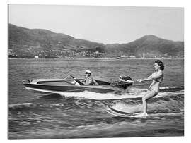 Magnettafel Eine Frau beim Wasserski in der Bucht von Acapulco, Mexiko, 1955