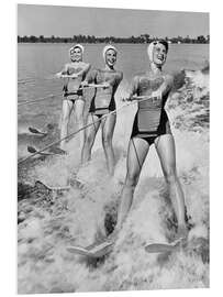 Foam board print Four Young Women Waterskiing