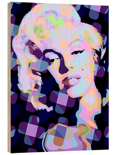 Wood print Pop Art Marilyn Monroe