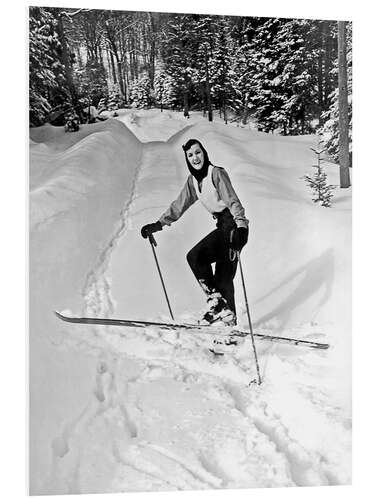 PVC-taulu Young Woman on a Cross-country Ski Trail, 1956