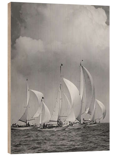 Wood print Sailboats in the Sea