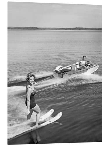 Acrylic print Couple Water Skiing, 1958