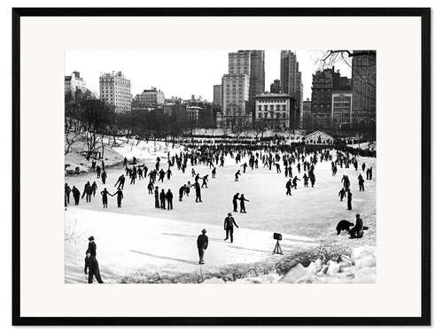 Gerahmter Kunstdruck Winterkarneval im Central Park, New York, ca. 1938
