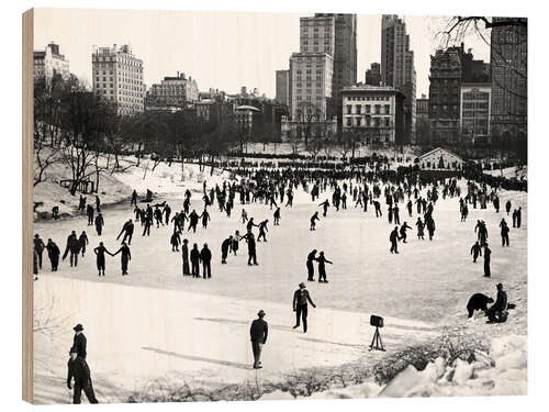 Holzbild Winterkarneval im Central Park, New York, ca. 1938