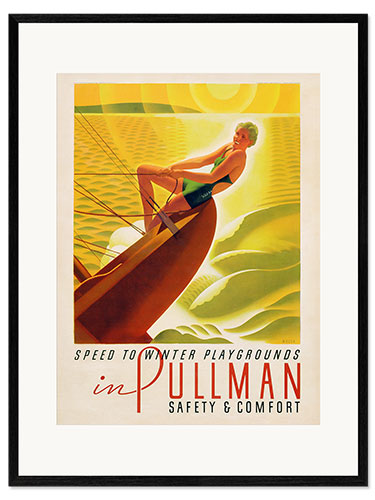 Innrammet kunsttrykk Speed to Winter Playgrounds in Pullman, 1935