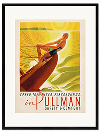 Ingelijste kunstdruk Speed to Winter Playgrounds in Pullman, 1935