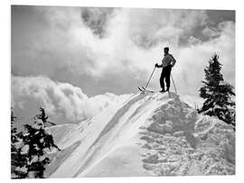 Foam board print A skier on Mount Hood, USA, 1936