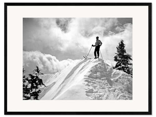 Gerahmter Kunstdruck Skifahrer auf dem Mount Hood, USA, 1936