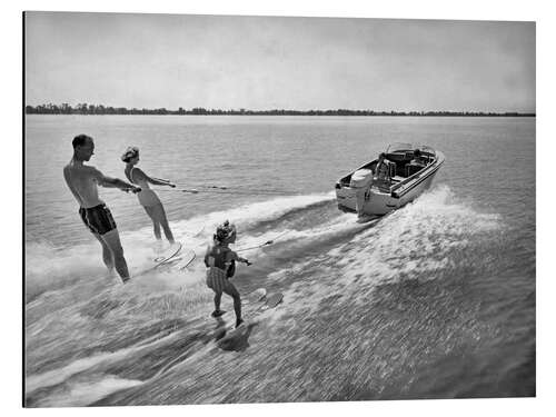 Aluminium print Family Enjoys Water Skiing, Florida, 1959