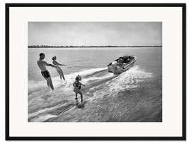 Gerahmter Kunstdruck Familie fährt Wasserski, Florida, 1959