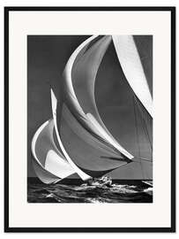 Gerahmter Kunstdruck Spinnaker auf Rennsegelbooten, 1940