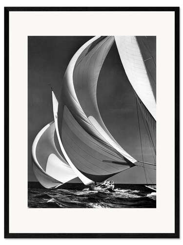 Gerahmter Kunstdruck Spinnaker auf Rennsegelbooten, 1940