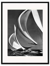 Framed art print Spinakers On Racing Sailboats, 1940