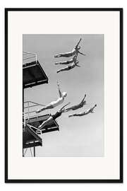 Gerahmter Kunstdruck Turmspringer, Wassersportschau, 1937