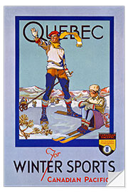 Selvklebende plakat Quebec for Wintersports