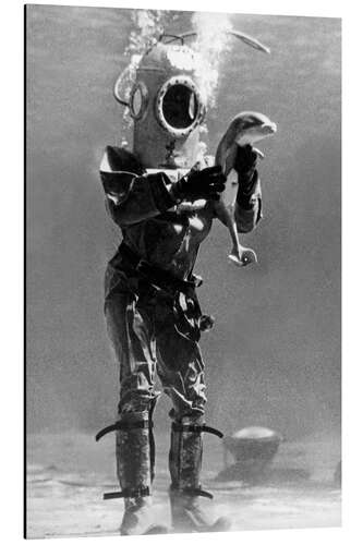 Aluminium print A Diver with a Baby Porpoise, 1933