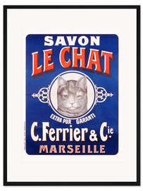 Gerahmter Kunstdruck Seifenwerbung "Savon le Chat", 1905