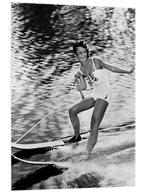 Cuadro de PVC Young Woman Waterskiing