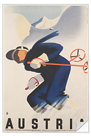 Selvklebende plakat Austria Winter Sports, 1938