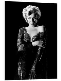 Tableau en PVC Marilyn Monroe in Black Lace Dress, 1952