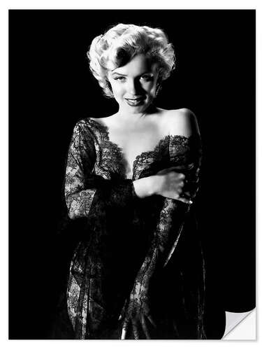 Selvklebende plakat Marilyn Monroe in Black Lace Dress, 1952