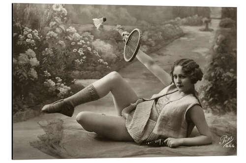 Alubild Nostalgisches Badmintonspiel, 1910