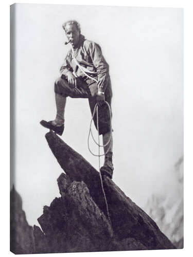 Canvas print Mountaineer of Mount Matterhorn, Switzerland, 1925