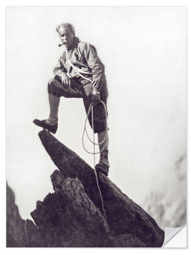 Selvklebende plakat Mountaineer of Mount Matterhorn, Switzerland, 1925