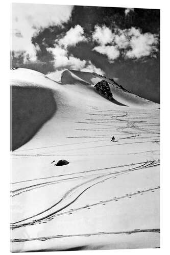 Akrylbilde Skiing In The Canadian Rockies, 1950