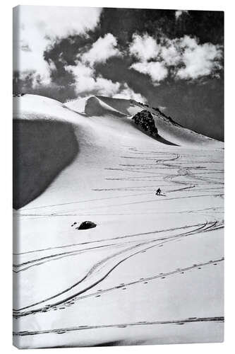 Leinwandbild Skifahren in den kanadischen Rocky Mountains, 1950