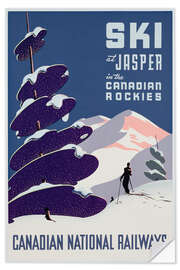 Selvklæbende plakat Canadian Ski Resort Jasper