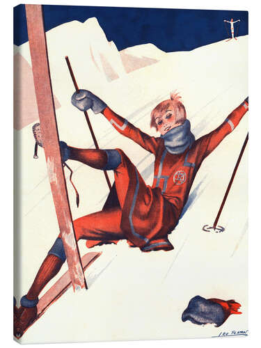 Canvas-taulu Front Cover With Skiing Girl, "Le Sourire", 1920