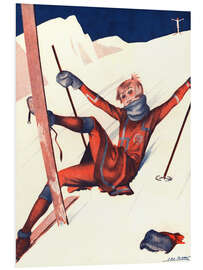 PVC print Front Cover With Skiing Girl, "Le Sourire", 1920