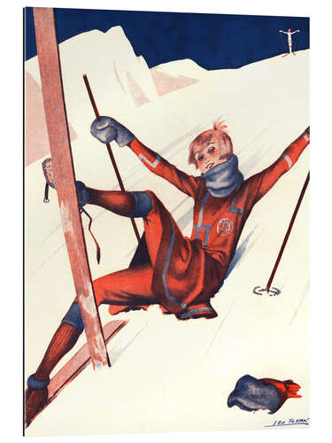 Tableau en plexi-alu Front Cover With Skiing Girl, "Le Sourire", 1920