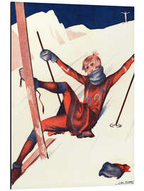 Magnettafel Titelseite mit Ski Fahrerin von "Le Sourire", 1920