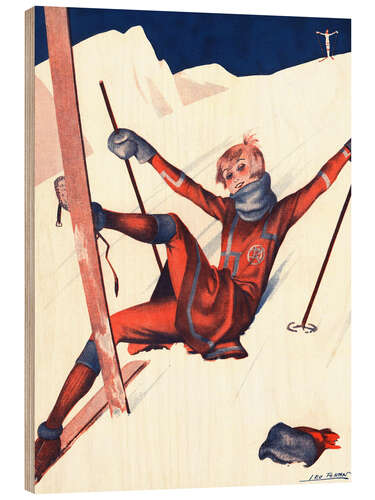Tableau en bois Front Cover With Skiing Girl, "Le Sourire", 1920