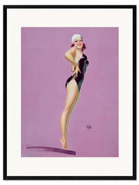 Impression artistique encadrée Watch This One, Pin Up Girl, 1940