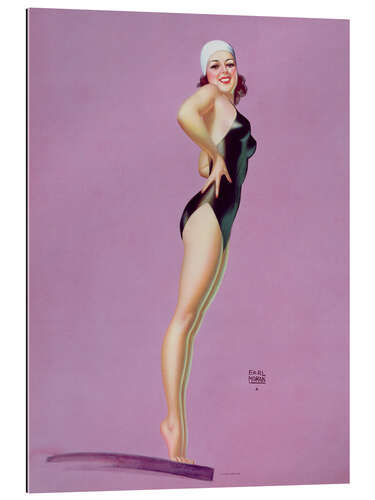 Quadro em plexi-alumínio Watch This One, Pin Up Girl, 1940