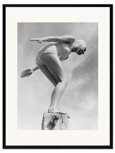Framed art print Ready To Dive Into the Water, USA, 1933