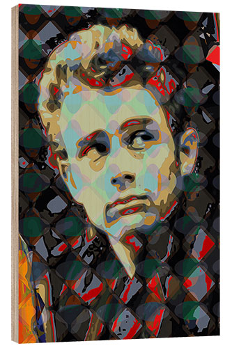 Wood print Pop Art James Dean