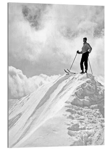 Galleritryck A Skier on Top of a Mountain, 1930s