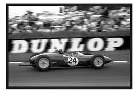 Gerahmter Kunstdruck Jim Clark im Lotus 21, Brands Hatch, England, 1961