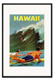 Gerahmter Kunstdruck Hawaii Surf, 1965