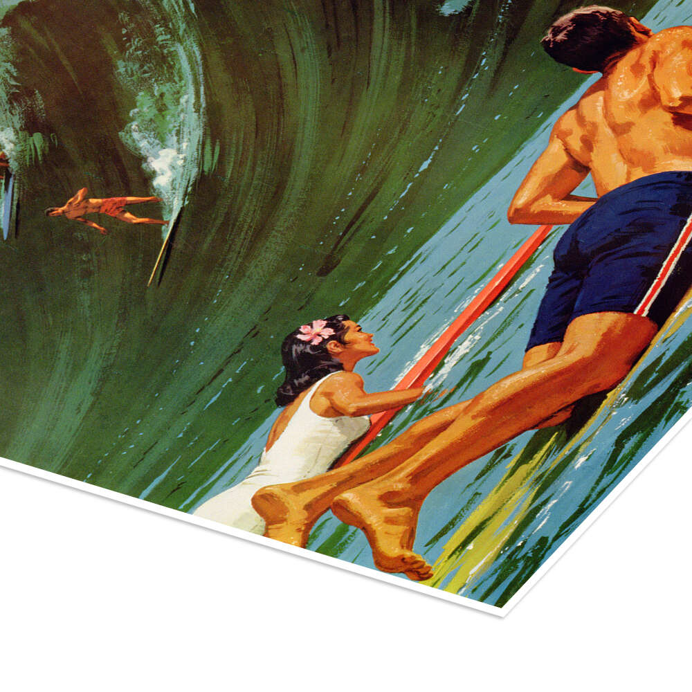 Hawaii Surf, 1965 de Vintage Travel Collection en poster, tableau