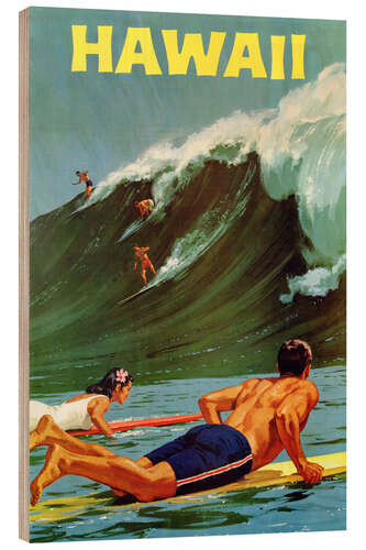 Holzbild Hawaii Surf, 1965