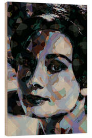 Wood print Pop Art Audrey Hepburn