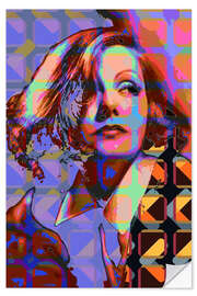 Selvklæbende plakat Pop Art Greta Garbo